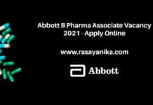 Abbott B Pharma Associate Vacancy 2021 - Apply Online