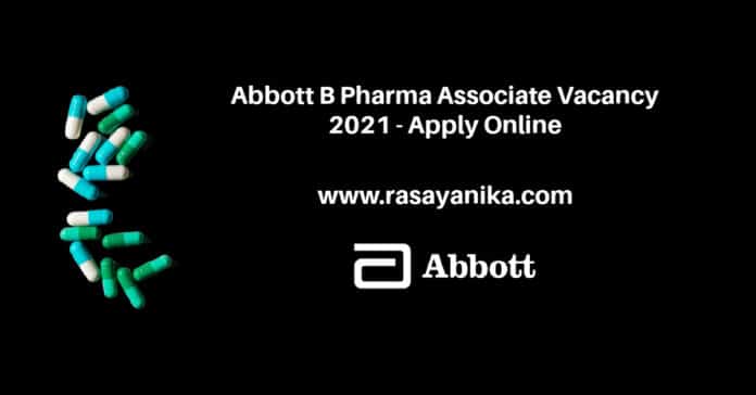 Abbott B Pharma Associate Vacancy 2021 - Apply Online