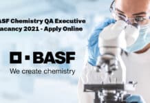 BASF Chemistry QA Executive Vacancy 2021 - Apply Online