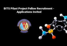 BITS Pilani Project Fellow Recruitment - Applications Invited