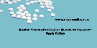 Baxter Pharma Production Executive Vacancy - Apply Online