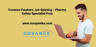 Covance Freshers Job Opening - Pharma Safety Specialist Post