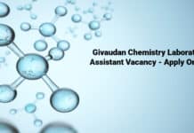 Givaudan Chemistry Laboratory Assistant Vacancy - Apply Online