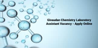 Givaudan Chemistry Laboratory Assistant Vacancy - Apply Online