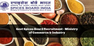 Govt Spices Board Recruitment - Ministry of Commerce & Industry