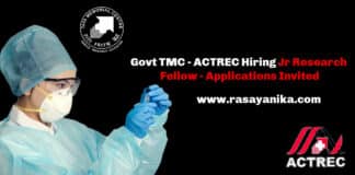 Govt TMC - ACTREC Hiring Jr Research Fellow - Applications Invited