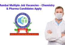 ICT Mumbai Multiple Job Vacancies - Chemistry & Pharma Candidates Apply