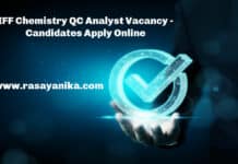 IFF Chemistry QC Analyst Vacancy - Candidates Apply Online