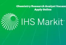 IHS Markit Chemistry Research Analyst Vacancy - Apply Online