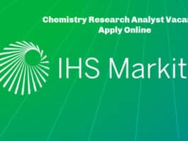 IHS Markit Chemistry Research Analyst Vacancy - Apply Online