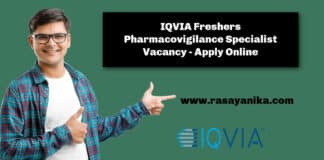 IQVIA Freshers Pharmacovigilance Specialist Vacancy - Apply Online