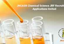 JNCASR Chemical Science JRF Recruitment - Applications Invited