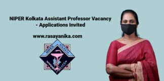 NIPER Kolkata Assistant Professor Vacancy - Applications Invited