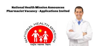 National Health Mission Announces Pharmacist Vacancy - Applications Invited