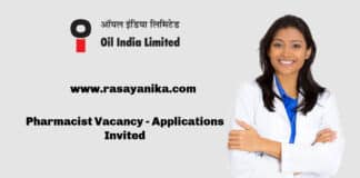 Oil India Limited Pharmacist Vacancy - Applications Invited