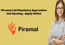 Piramal Ltd Chemistry Apprentice Job Opening - Apply Online