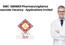 SMC- SMIMER Pharmacovigilance Associate Vacancy - Applications Invited