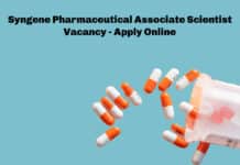 Syngene Pharmaceutical Associate Scientist Vacancy - Apply Online