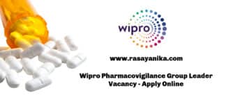 Wipro Pharmacovigilance Group Leader Vacancy - Apply Online