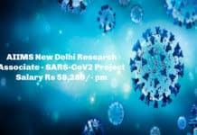 AIIMS New Delhi Research Associate - SARS-CoV2 Project Salary Rs 58,280/- pm