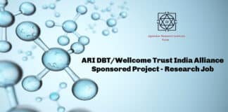 ARI DBT/Wellcome Trust India Alliance Sponsored Project - Research Job