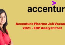 Accenture Pharma Job Vacancy 2021 - ERP Analyst Post