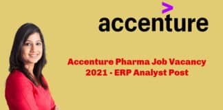 Accenture Pharma Job Vacancy 2021 - ERP Analyst Post