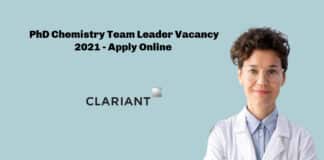 Clariant Chemistry Team Leader Vacancy 2021 - Apply Online