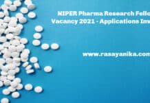 NIPER Pharma Research Fellow Vacancy 2021 - Applications Invited