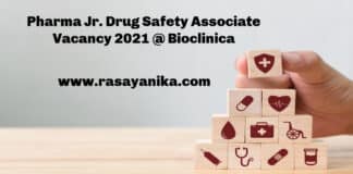 Pharma Jr. Drug Safety Associate Vacancy 2021 @ Bioclinica