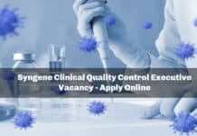 Syngene Clinical Quality Control Executive Vacancy - Apply Online