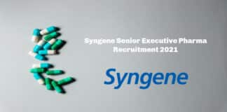 Syngene Senior Executive Pharma Recruitment 2021 - Apply Online