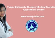 Tezpur University Chemistry Fellow Recruitment - Applications Invited