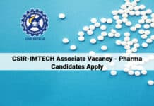 CSIR-IMTECH Associate Vacancy 2021 - Pharma Candidates Apply