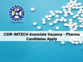 CSIR-IMTECH Associate Vacancy 2021 - Pharma Candidates Apply