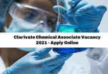 Clarivate Chemical Associate Vacancy 2021 - Apply Online