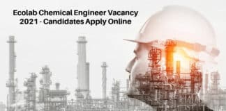 Ecolab Chemical Engineer Vacancy 2021 - Candidates Apply Online