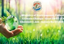 Govt IWST-ICFRE Chemistry Job Vacancy - Salary Rs 47,000/- pm