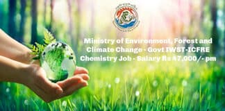 Govt IWST-ICFRE Chemistry Job Vacancy - Salary Rs 47,000/- pm