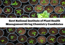 Govt National Institute of Plant Health Management Hiring Chemistry Candidates