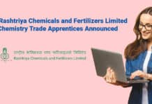 Govt Rashtriya Chemicals and Fertilizers Limited - Chemistry Trade Apprentices Announced