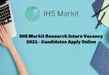 IHS Markit Research Intern Vacancy 2021 - Candidates Apply Online