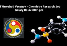 IIT Guwahati Vacancy - Chemistry Research Job Salary Rs 47000/-pm