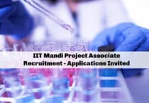 IIT Mandi Project Associate Recruitment - Applications Invited