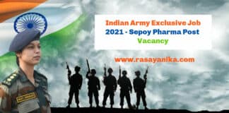 Indian Army Exclusive Job 2021 - Sepoy Pharma Post Vacancy