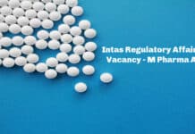 Intas Regulatory Affairs Job Vacancy - M Pharma Apply