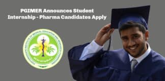 PGIMER Announces Student Internship - Pharma Candidates Apply