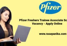 Pfizer Freshers Trainee Associate Scientist Vacancy - Apply Online