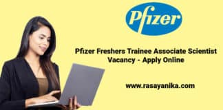 Pfizer Freshers Trainee Associate Scientist Vacancy - Apply Online