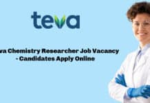 Teva Chemistry Researcher Job Vacancy - Candidates Apply Online